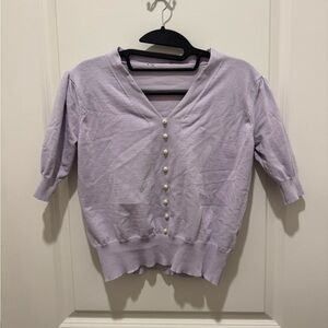 Lavender Button-Up Cardigan